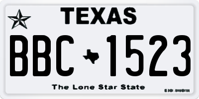 TX license plate BBC1523