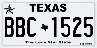 TX license plate BBC1525