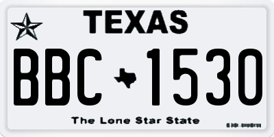 TX license plate BBC1530