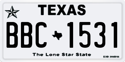TX license plate BBC1531
