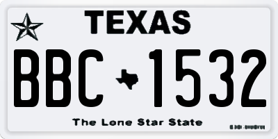 TX license plate BBC1532