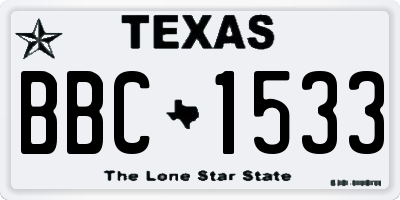 TX license plate BBC1533