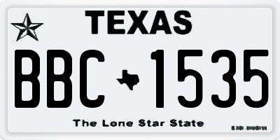TX license plate BBC1535