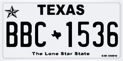 TX license plate BBC1536
