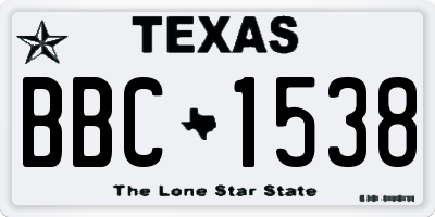 TX license plate BBC1538