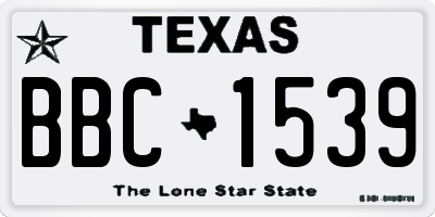 TX license plate BBC1539