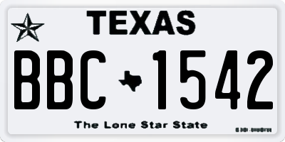 TX license plate BBC1542