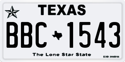 TX license plate BBC1543