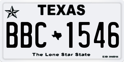 TX license plate BBC1546