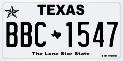 TX license plate BBC1547