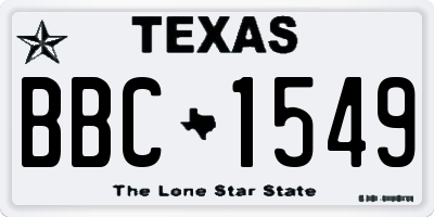 TX license plate BBC1549