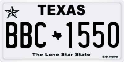 TX license plate BBC1550