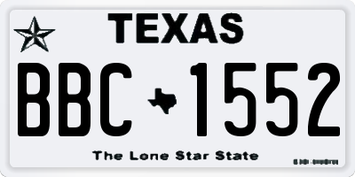 TX license plate BBC1552
