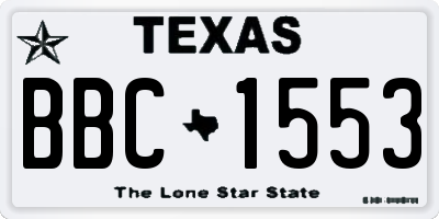 TX license plate BBC1553