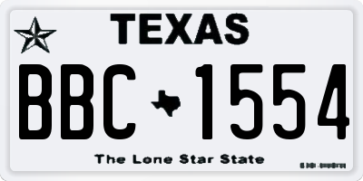 TX license plate BBC1554