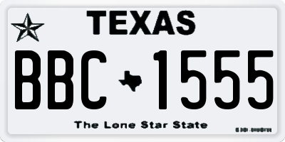 TX license plate BBC1555
