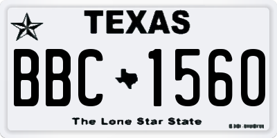 TX license plate BBC1560