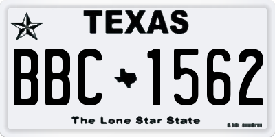 TX license plate BBC1562