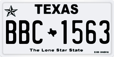 TX license plate BBC1563