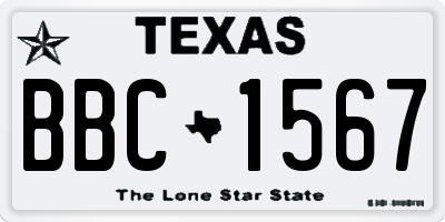 TX license plate BBC1567
