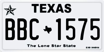 TX license plate BBC1575