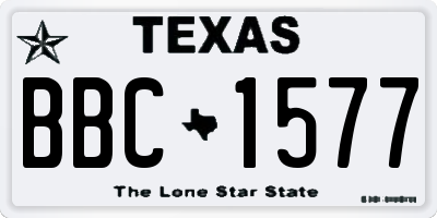 TX license plate BBC1577