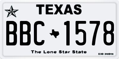 TX license plate BBC1578