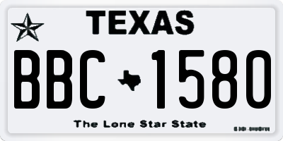 TX license plate BBC1580