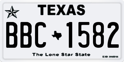 TX license plate BBC1582