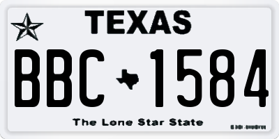 TX license plate BBC1584