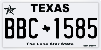 TX license plate BBC1585