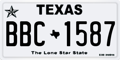 TX license plate BBC1587