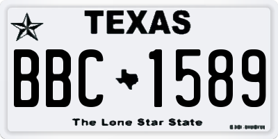 TX license plate BBC1589