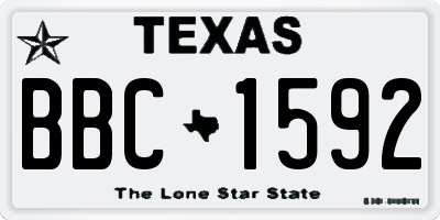 TX license plate BBC1592