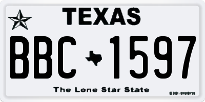 TX license plate BBC1597