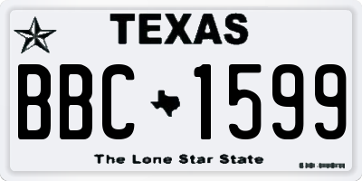 TX license plate BBC1599