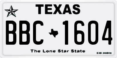 TX license plate BBC1604