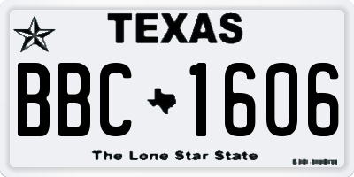 TX license plate BBC1606