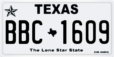 TX license plate BBC1609