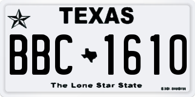 TX license plate BBC1610