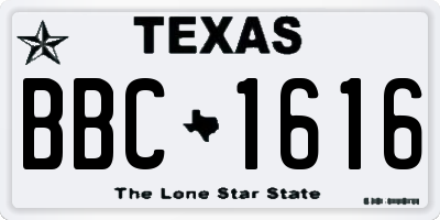 TX license plate BBC1616