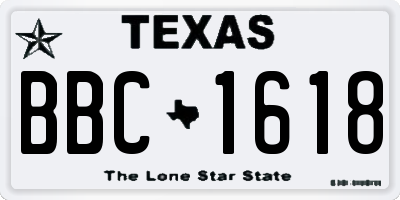 TX license plate BBC1618