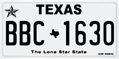 TX license plate BBC1630