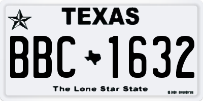 TX license plate BBC1632