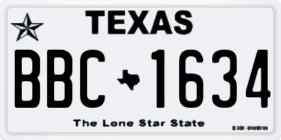 TX license plate BBC1634