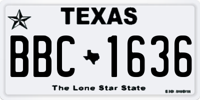 TX license plate BBC1636