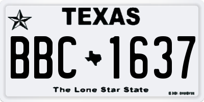 TX license plate BBC1637