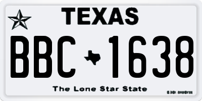 TX license plate BBC1638