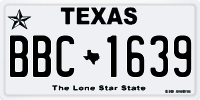 TX license plate BBC1639