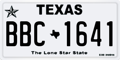 TX license plate BBC1641